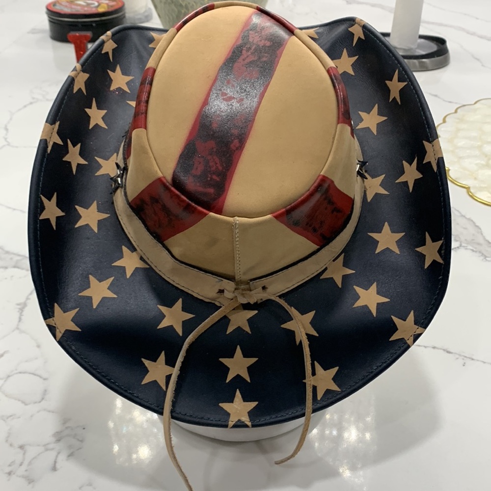 Genuine Bullhide‎ U. S. Flag Hat. Size M - Picture 10 of 16